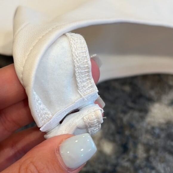 Susana Monaco Faux Leather Low Back Tank Bodysuit Blanched Almond Size M NWT - Picture 6 of 14